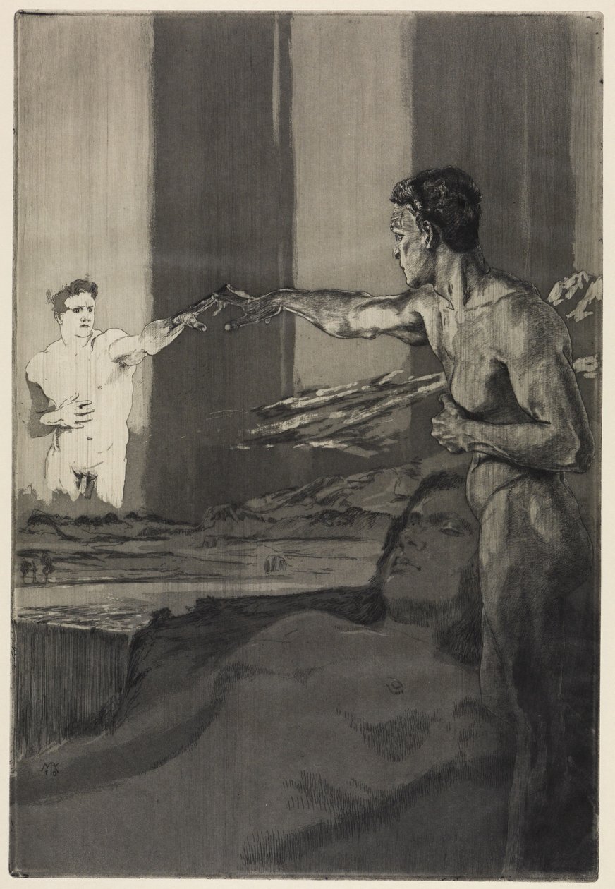 Philosophe (De la mort, deuxième partie, opus XI, planche 4) - Max Klinger