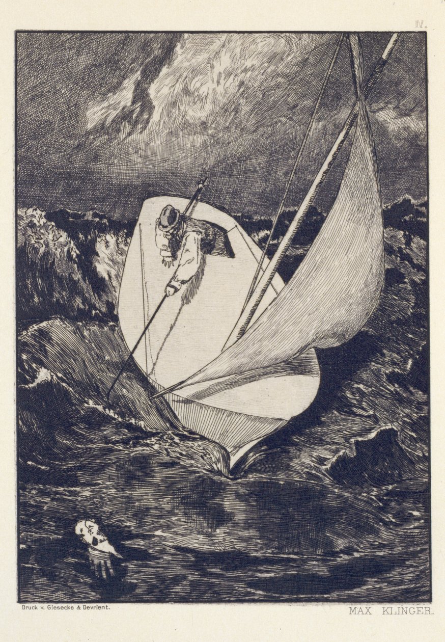 « Rescue », feuille n° 4 de la série « Paraphrase sur la découverte d’un gant » - Max Klinger