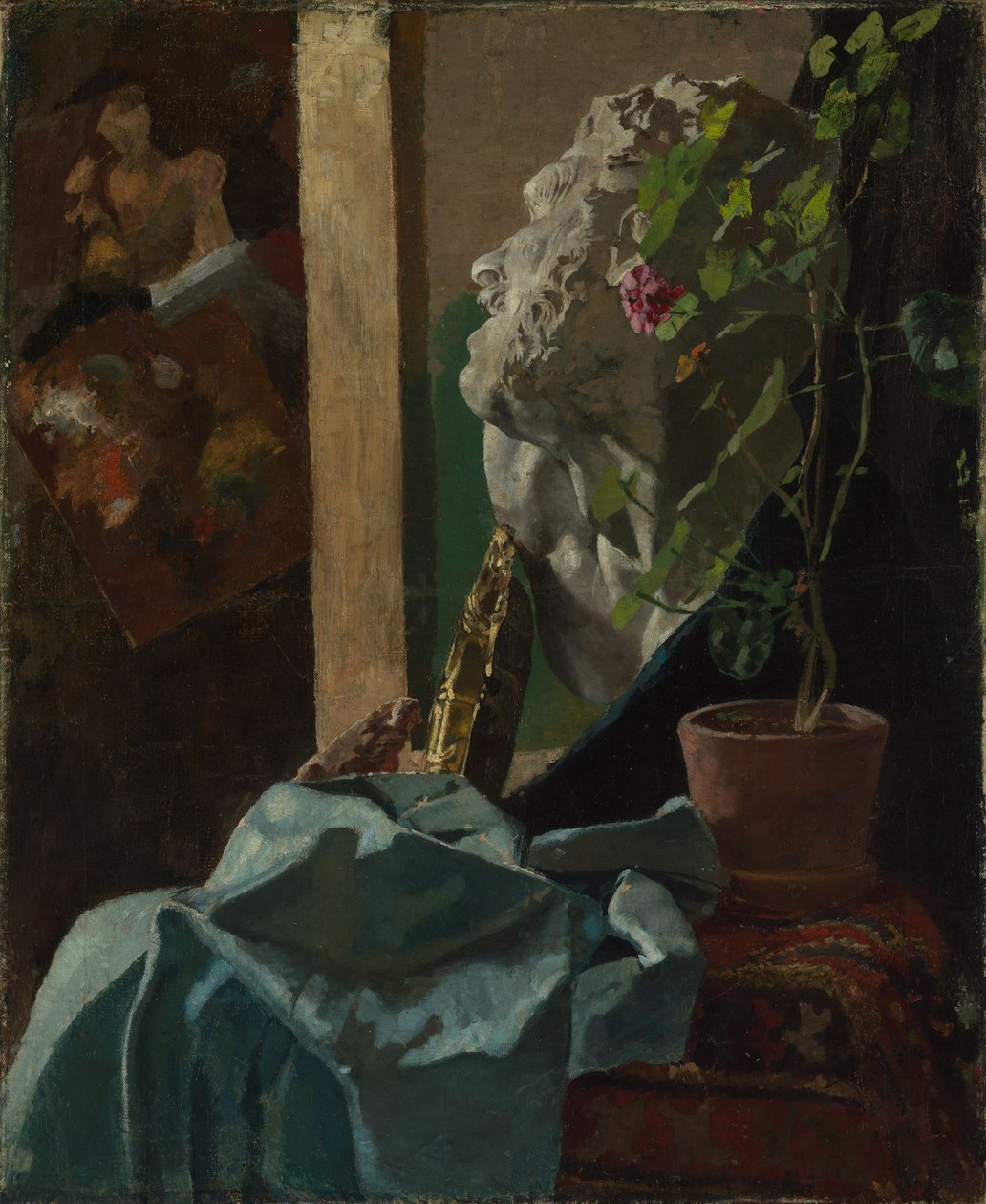 Nature morte avec un buste en plâtre - Max Klinger