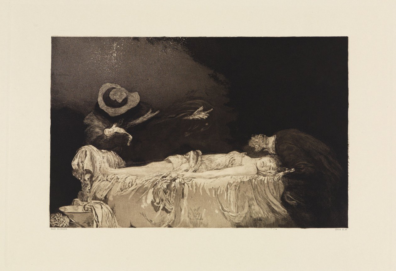 Mort (Un amour, opus X, planche 10) - Max Klinger