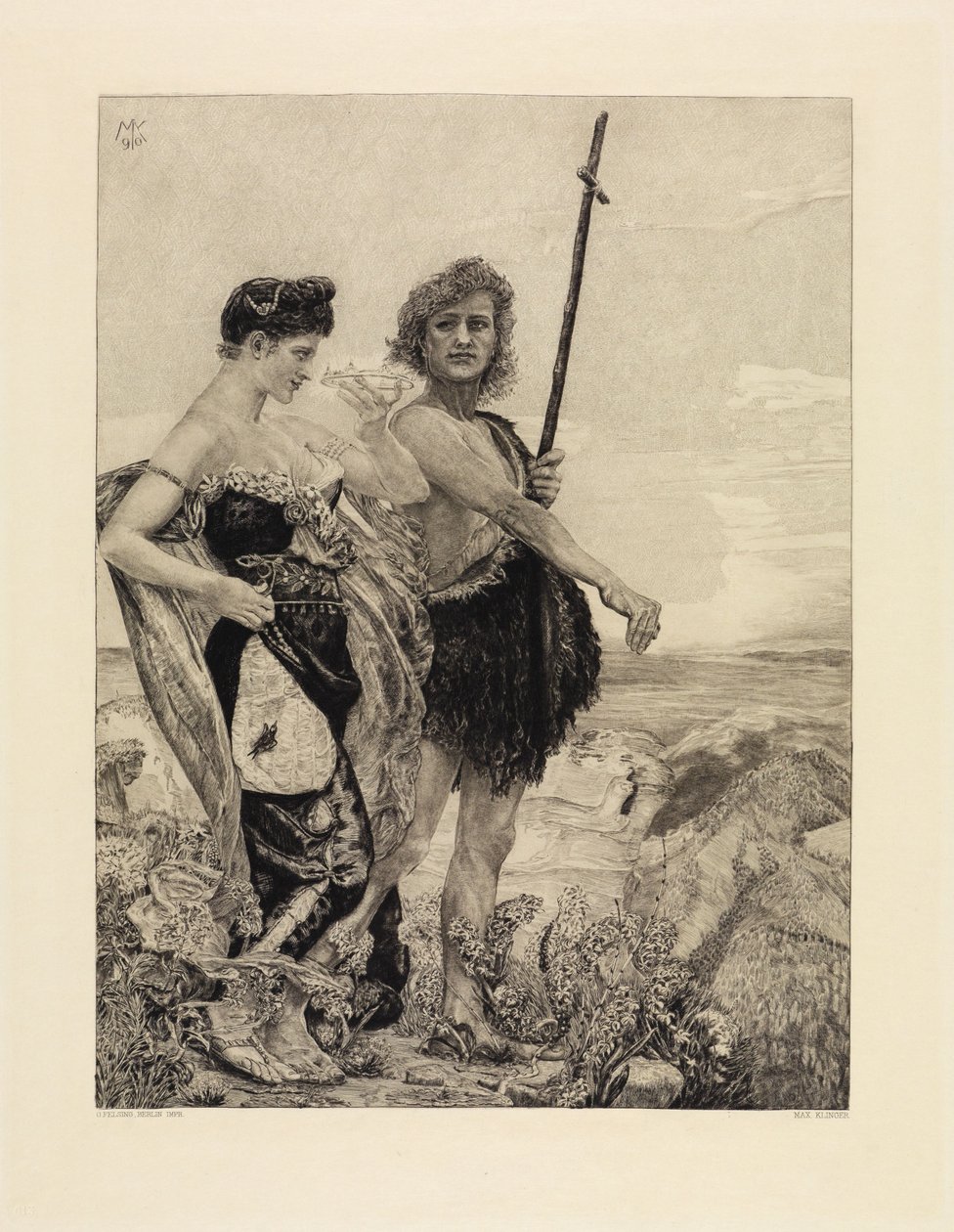 Tentation (De la mort, deuxième partie, opus XI, feuille 10) - Max Klinger
