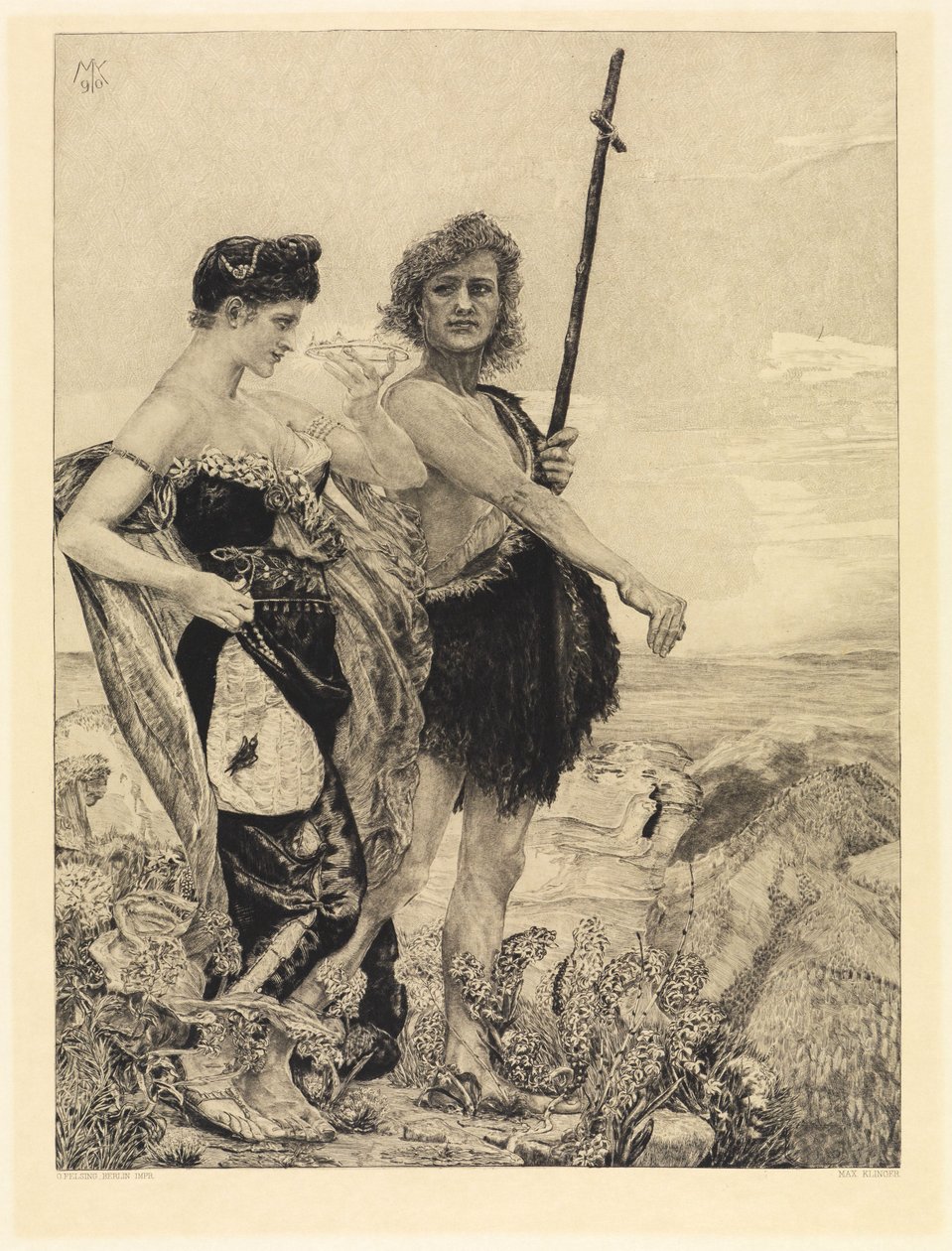 Tentation (De la mort, deuxième partie, opus XI, feuille 10) - Max Klinger