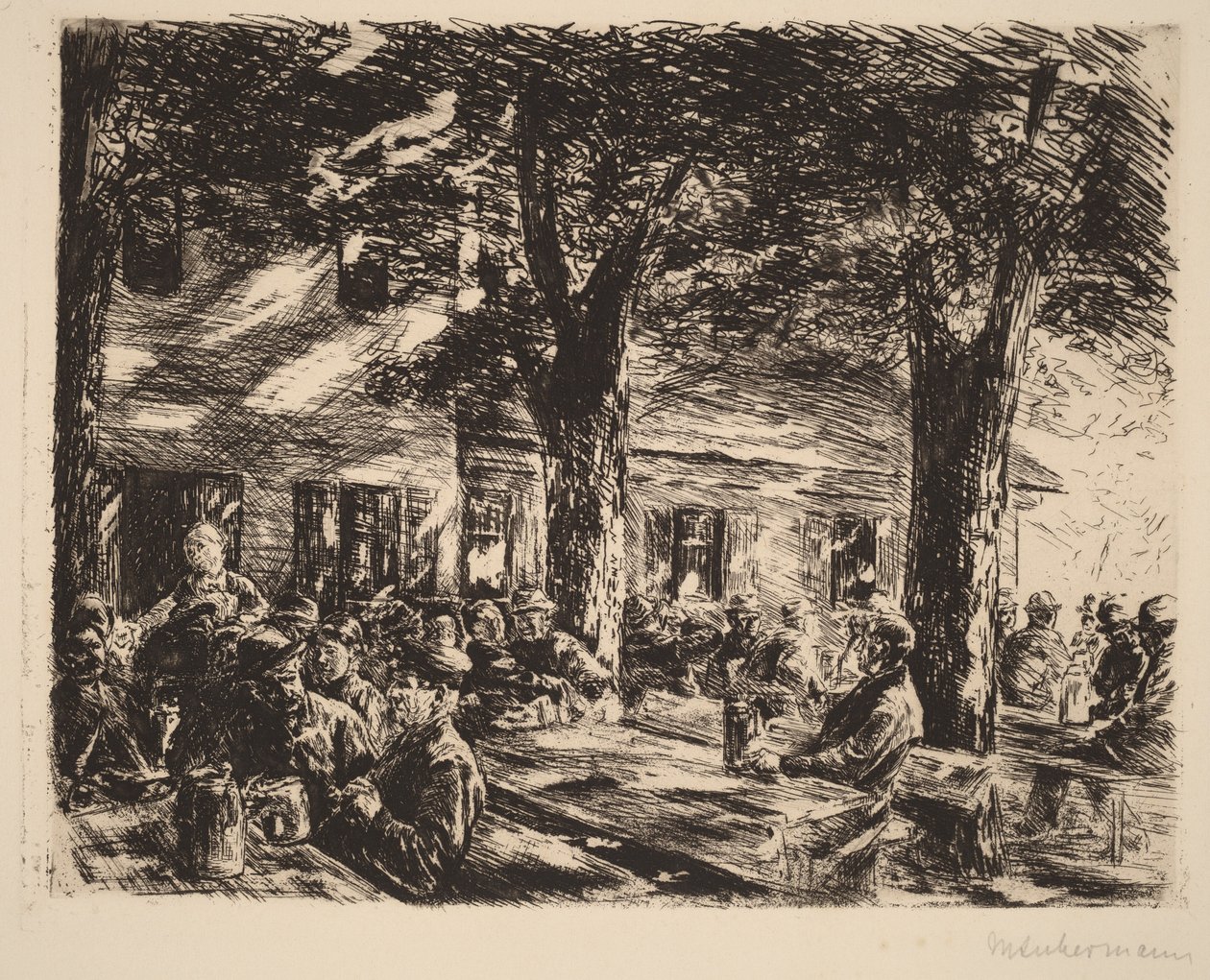 Un jardin de taverne à Rosenheim - Max Liebermann
