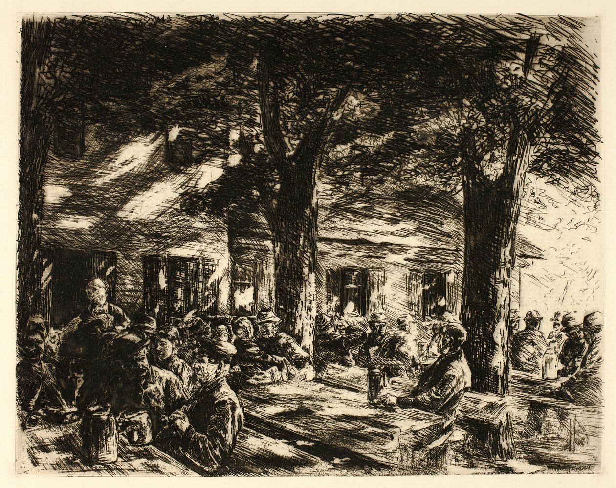 Jardin de bière à Rosenheim - Max Liebermann