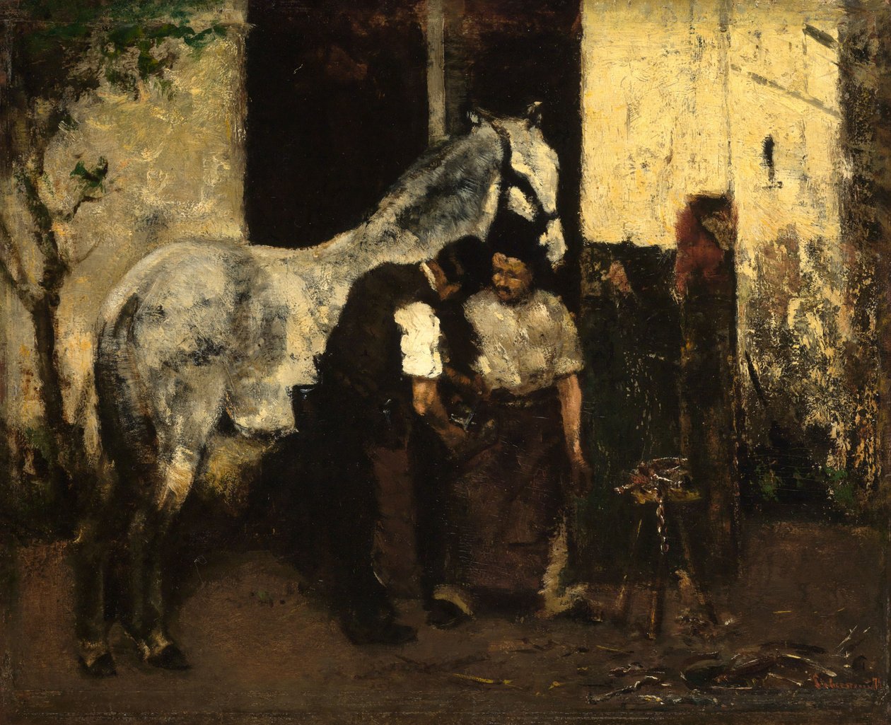Chez le maréchal-ferrant - Max Liebermann