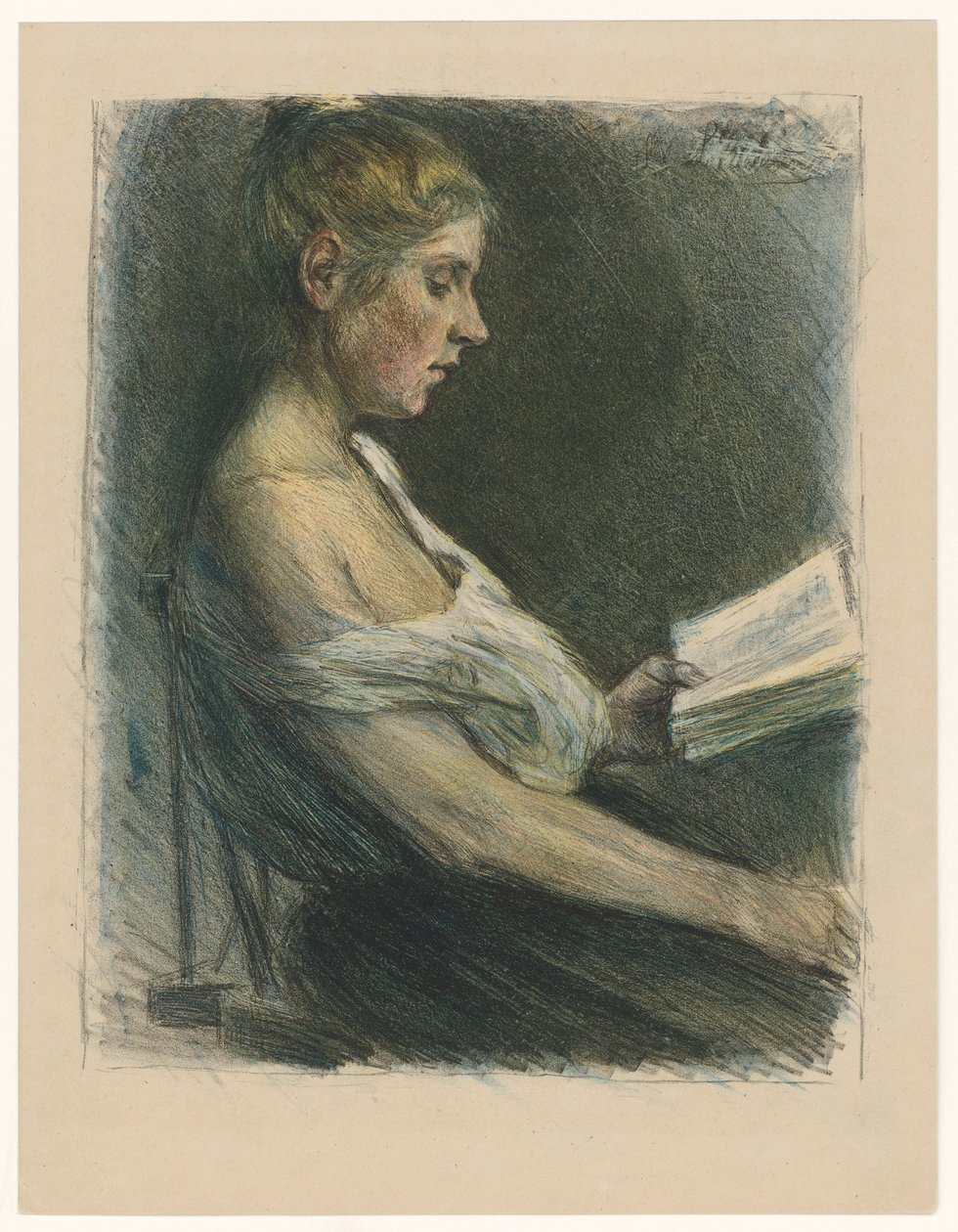 Une jeune fille en train de lire - Max Liebermann