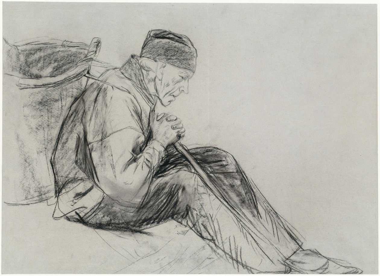 Paysan assis, vu de profil - Max Liebermann
