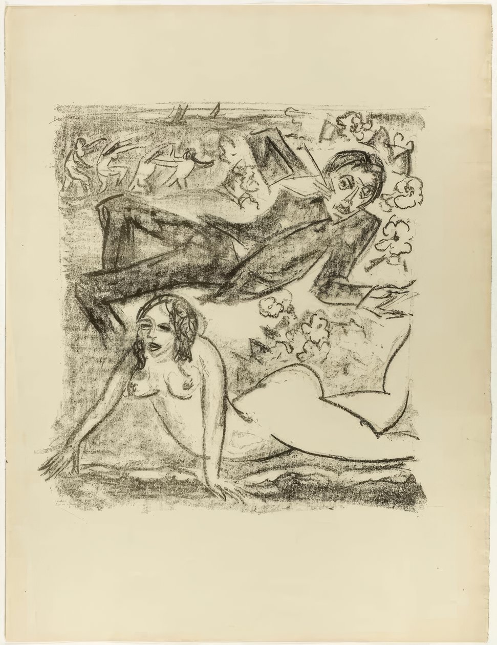 Cléopâtre et le poète, page arrière de la bannière tirée de The Samland Ode - Max Pechstein