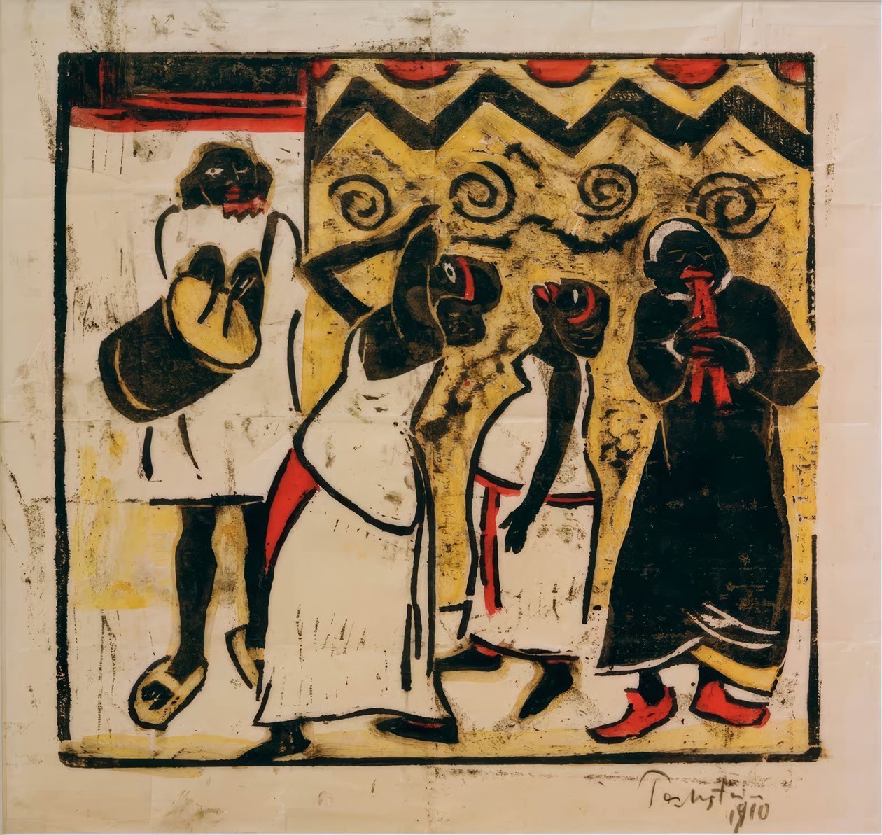 Groupe de danse négro, danse somalienne - Max Pechstein