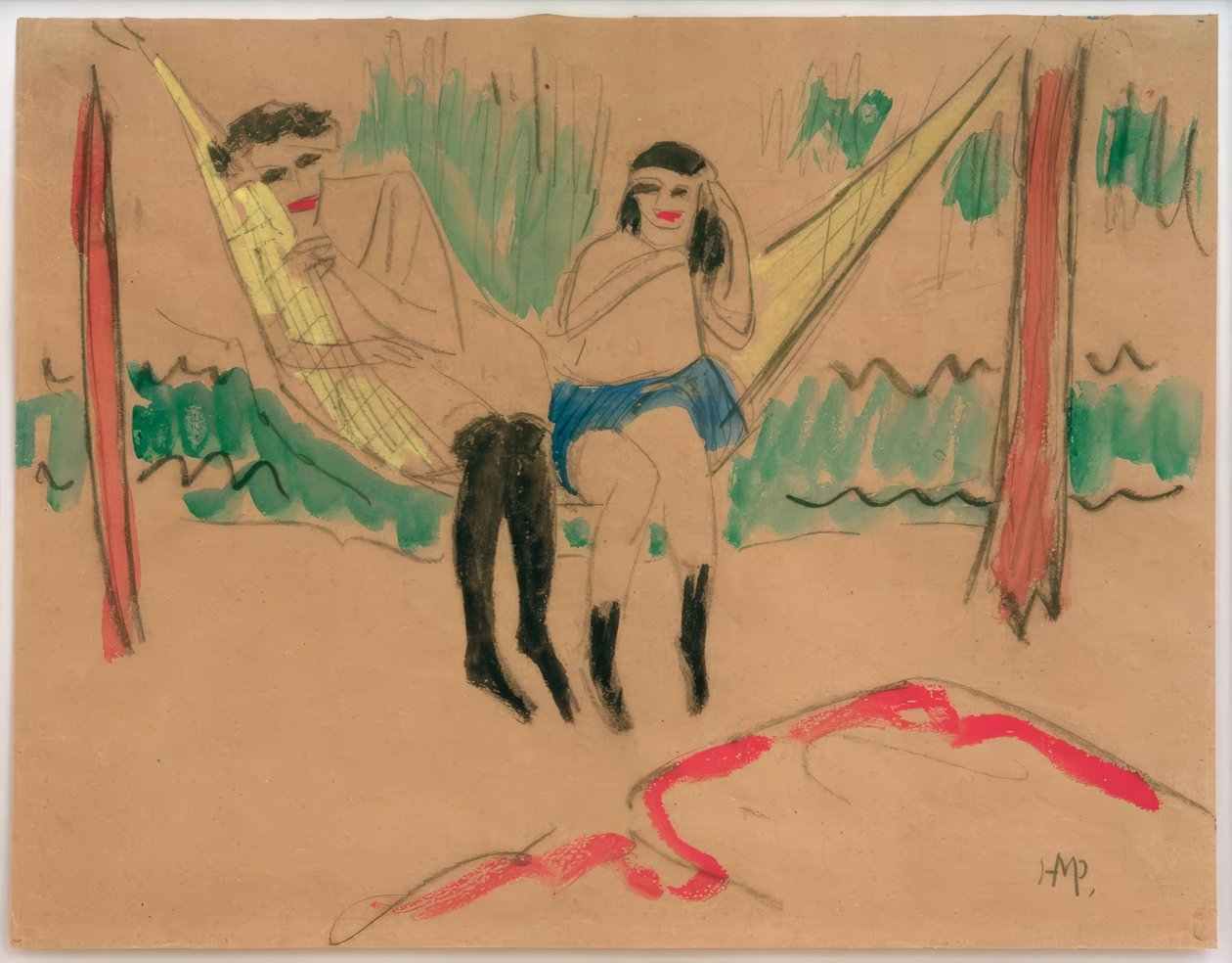 Sans titre (Deux filles dans un hamac) - Max Pechstein
