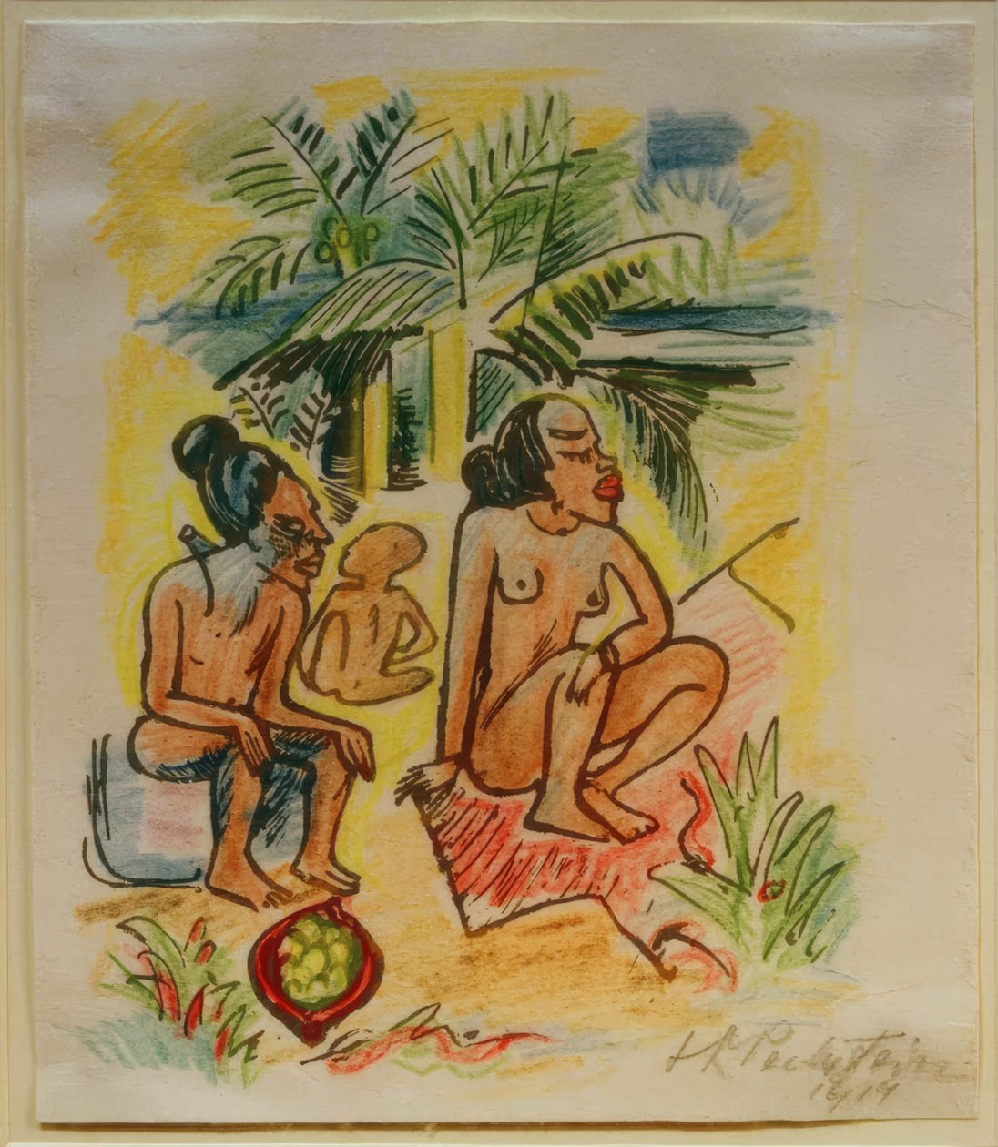 Photos de voyage Italie - Mers du Sud (Trois femmes assises) - Max Pechstein