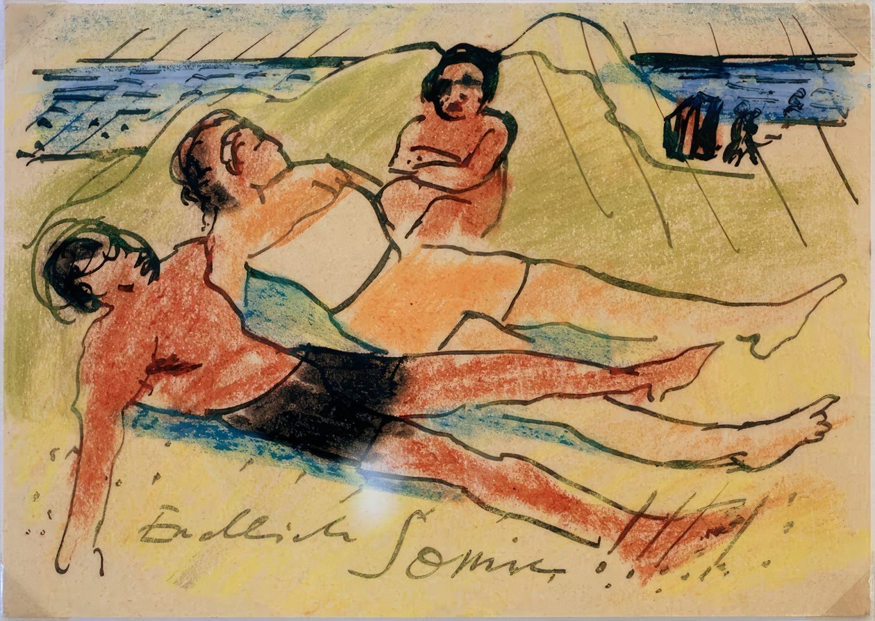 Bronzer sur la plage - Max Pechstein