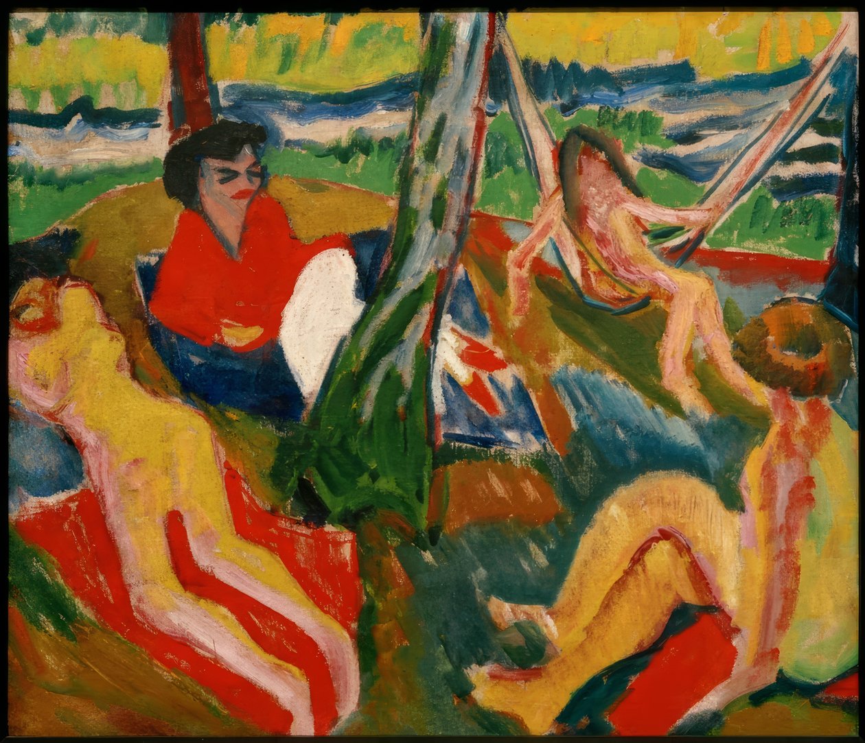 Scène dans la forêt - Max Pechstein