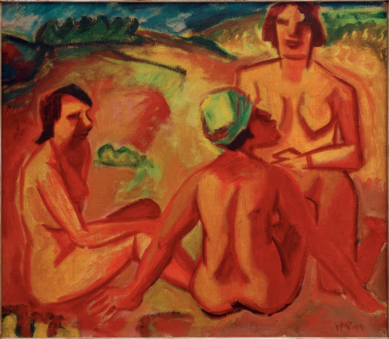 Divertissement, trois femmes - Max Pechstein
