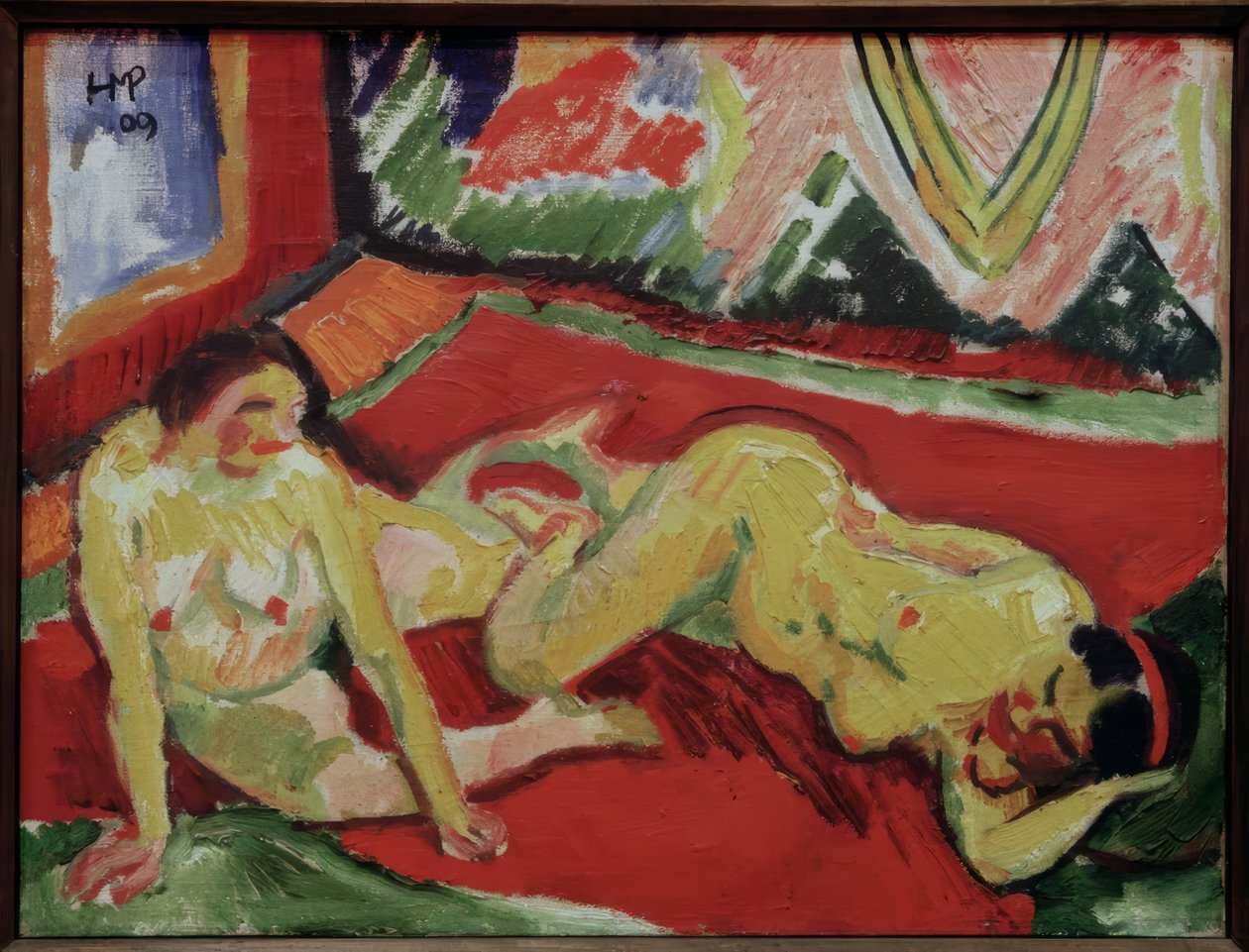 Deux nus féminins dans la chambre - Max Pechstein