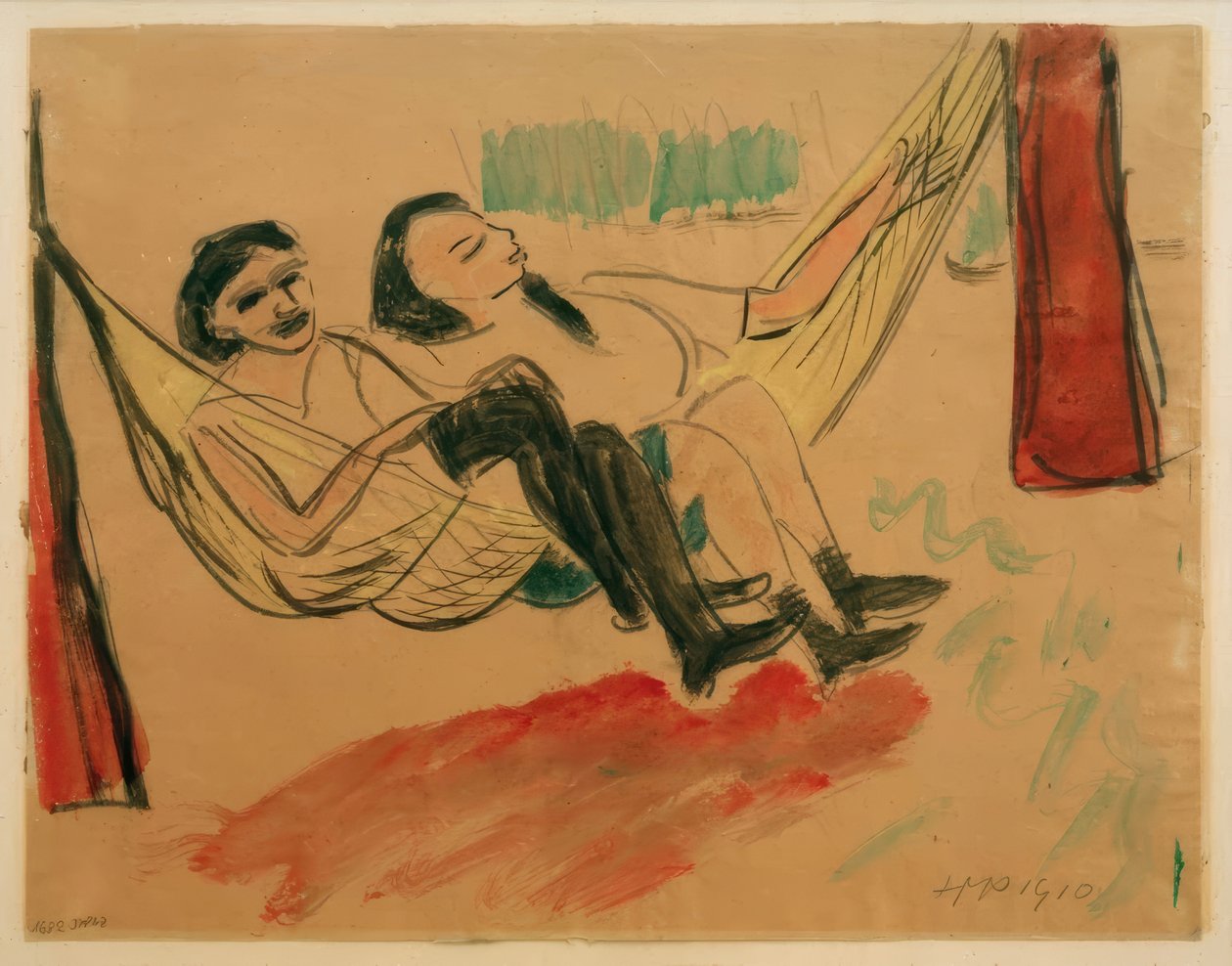 Deux filles dans un hamac I - Max Pechstein