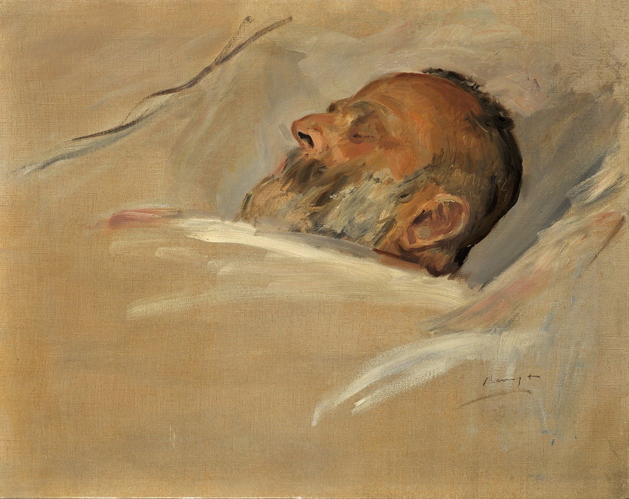 Le père de Bruno Cassirer sur son lit de mort - Max Slevogt