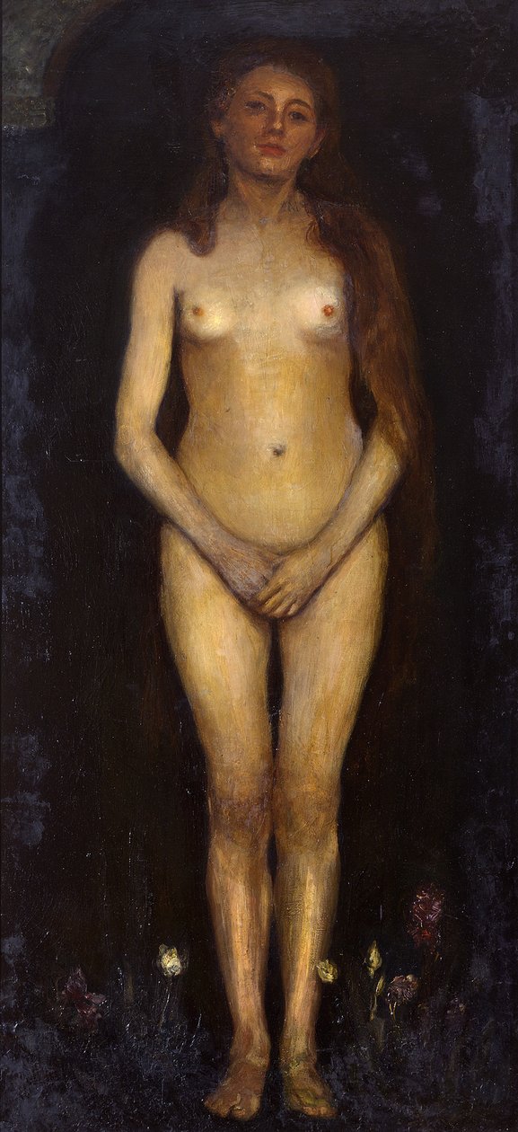 Frau. Linke Tafel des Diptychons „Menschenpaar (Homo Sapiens)“ - Max Slevogt