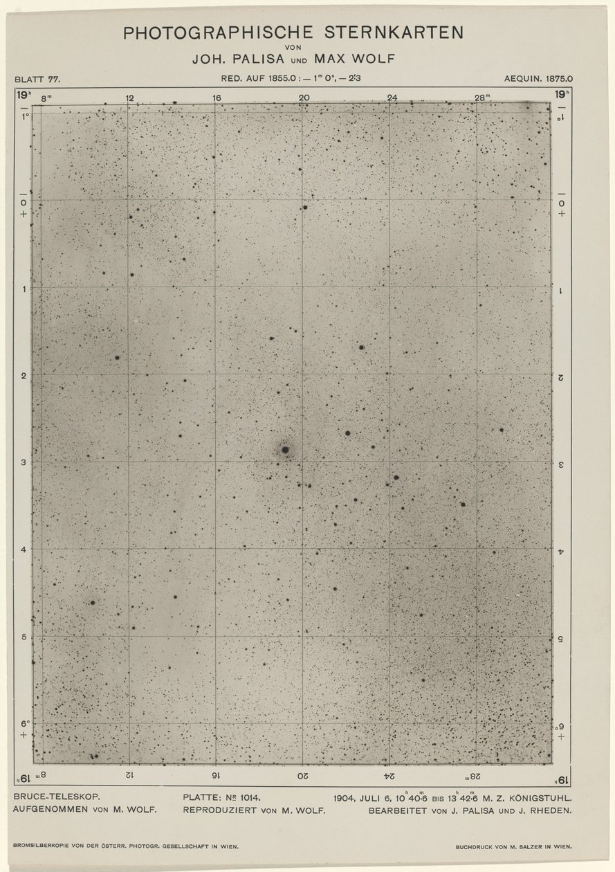 Photographische Sternkarten 6 juillet 1904, 1649. Créateurs : Max Wolf, Johann Palisa - Max Wolf, Johann Palisa