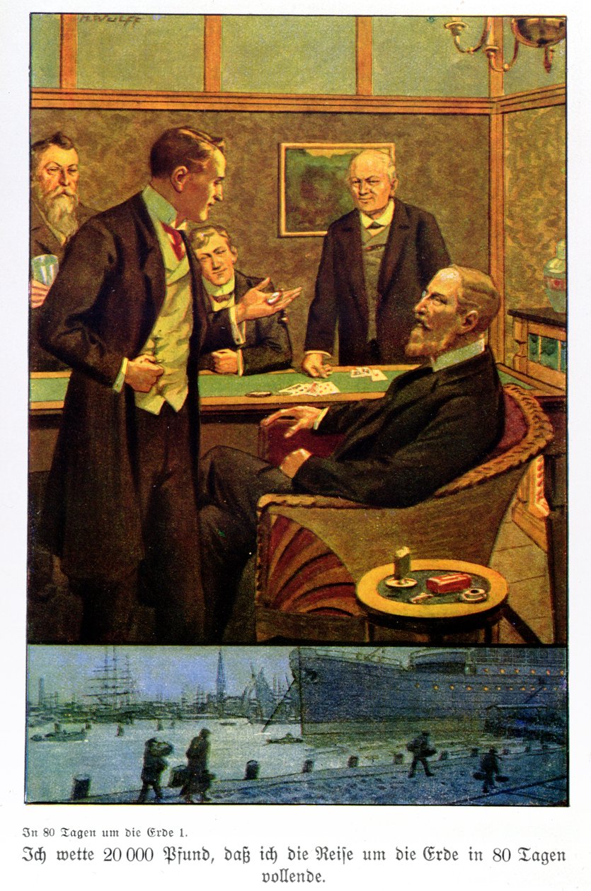 Phileas Fogg prend le pari au Reform Club qu