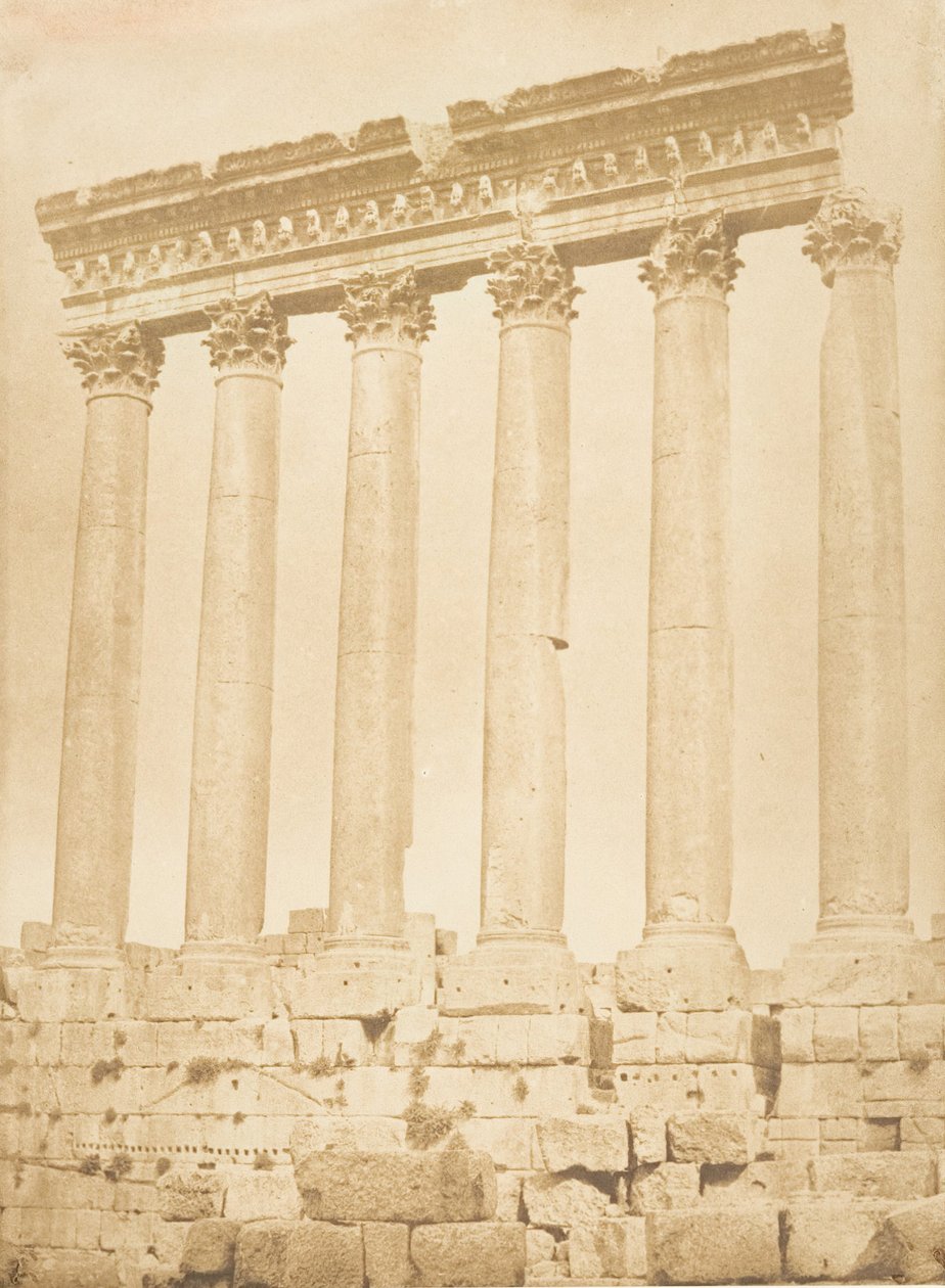 Colonnade du Temple du Soleil, à Baalbek Héliopolis, septembre 1850 - Maxime Du Camp