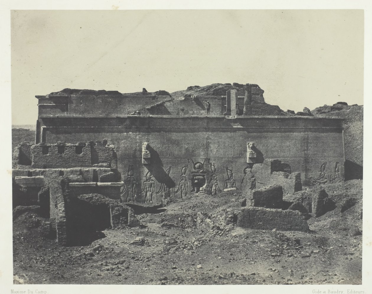 Façade postérieure, Grand Temple de Dendérah Teutyres, Haute Égypte, 1849-51, imprimé en 1852 - Maxime Du Camp