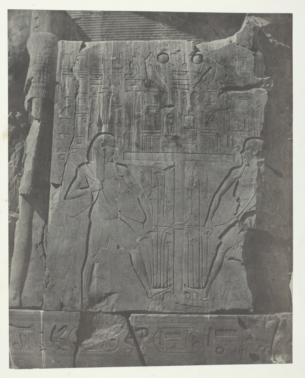 Gournah, Sculptures du Trône des Colosses, Thèbes, 1849-51, imprimé en 1852 - Maxime Du Camp