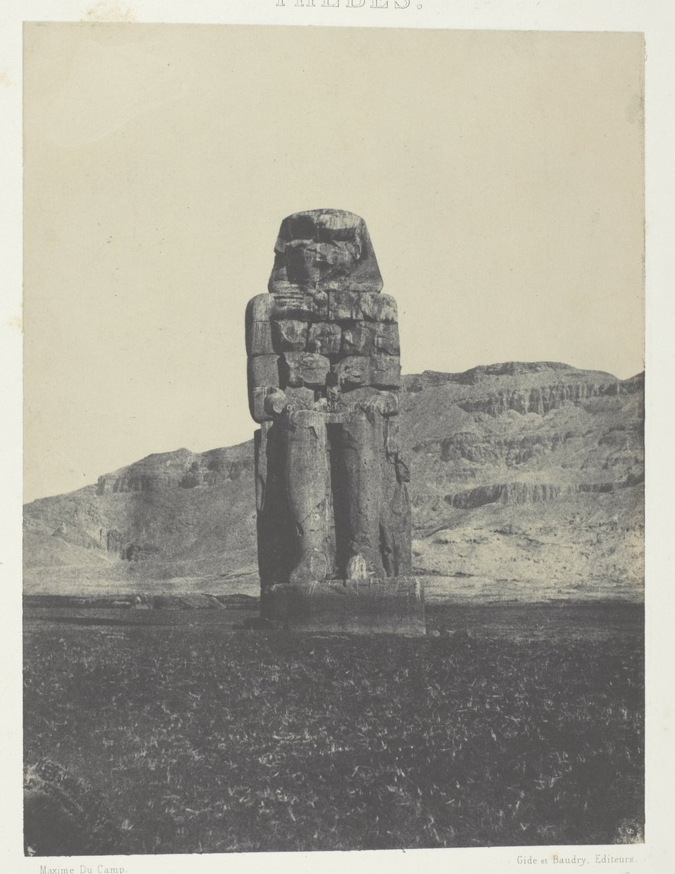 Gournah, Statue de Memnon ; Thèbes - Maxime Du Camp