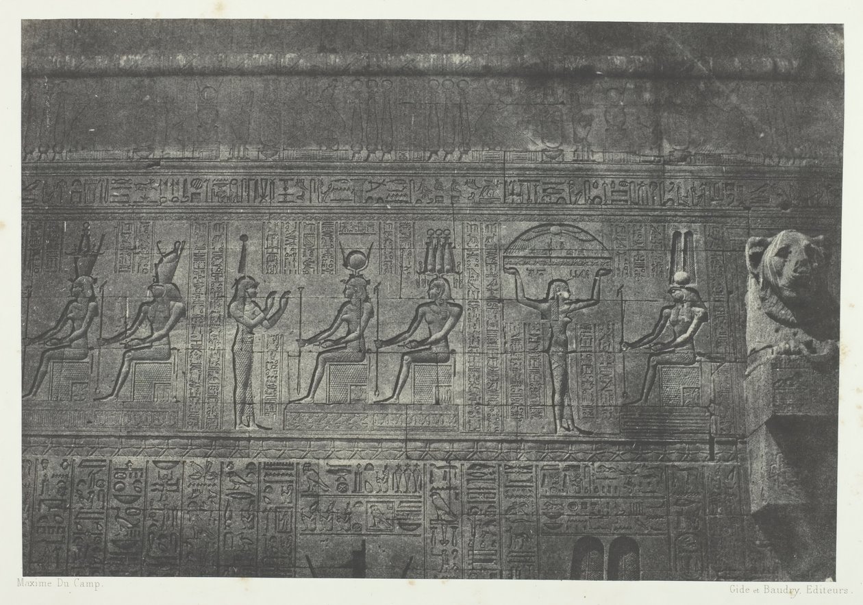 Grand Temple de Dendérah Teutyres, Sculptures de la Façade Postérieure, Haute-Égypte, 1849-51 - Maxime Du Camp