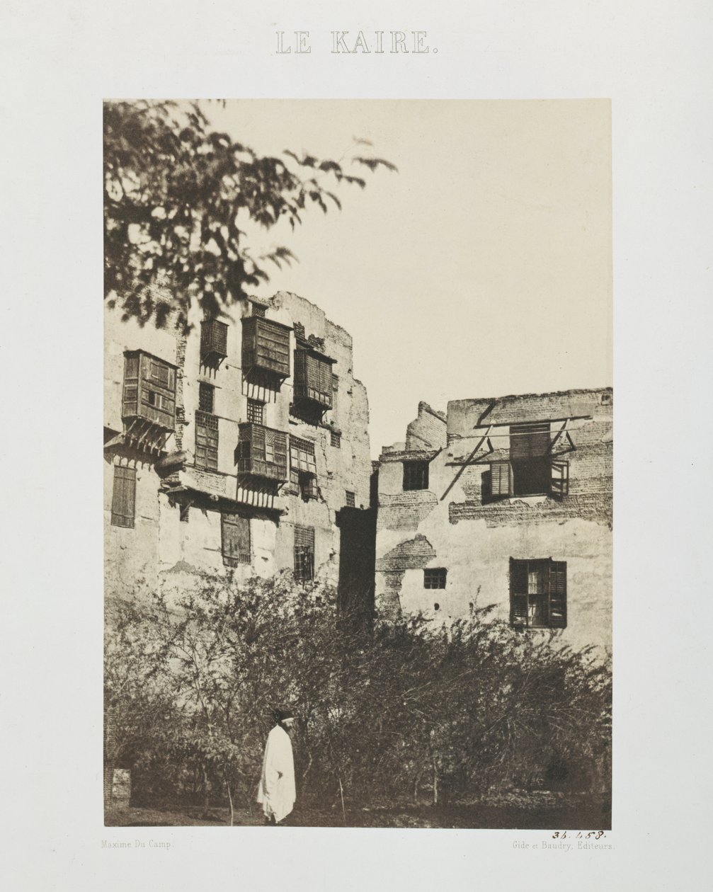 Maison et jardin dans le quartier français, Égypte, 1850 - Maxime Du Camp