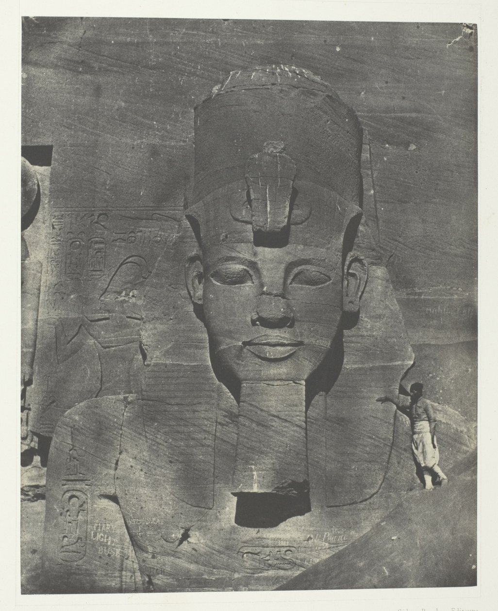 Ibsamboul, Colosse Médial (Enfoui) du Spéos de Phrè Nubie, Palestine et Syrie, plate 106 from the album "Egypte, Nubie, Palestine et Syrie" (1852) - Maxime Du Camp