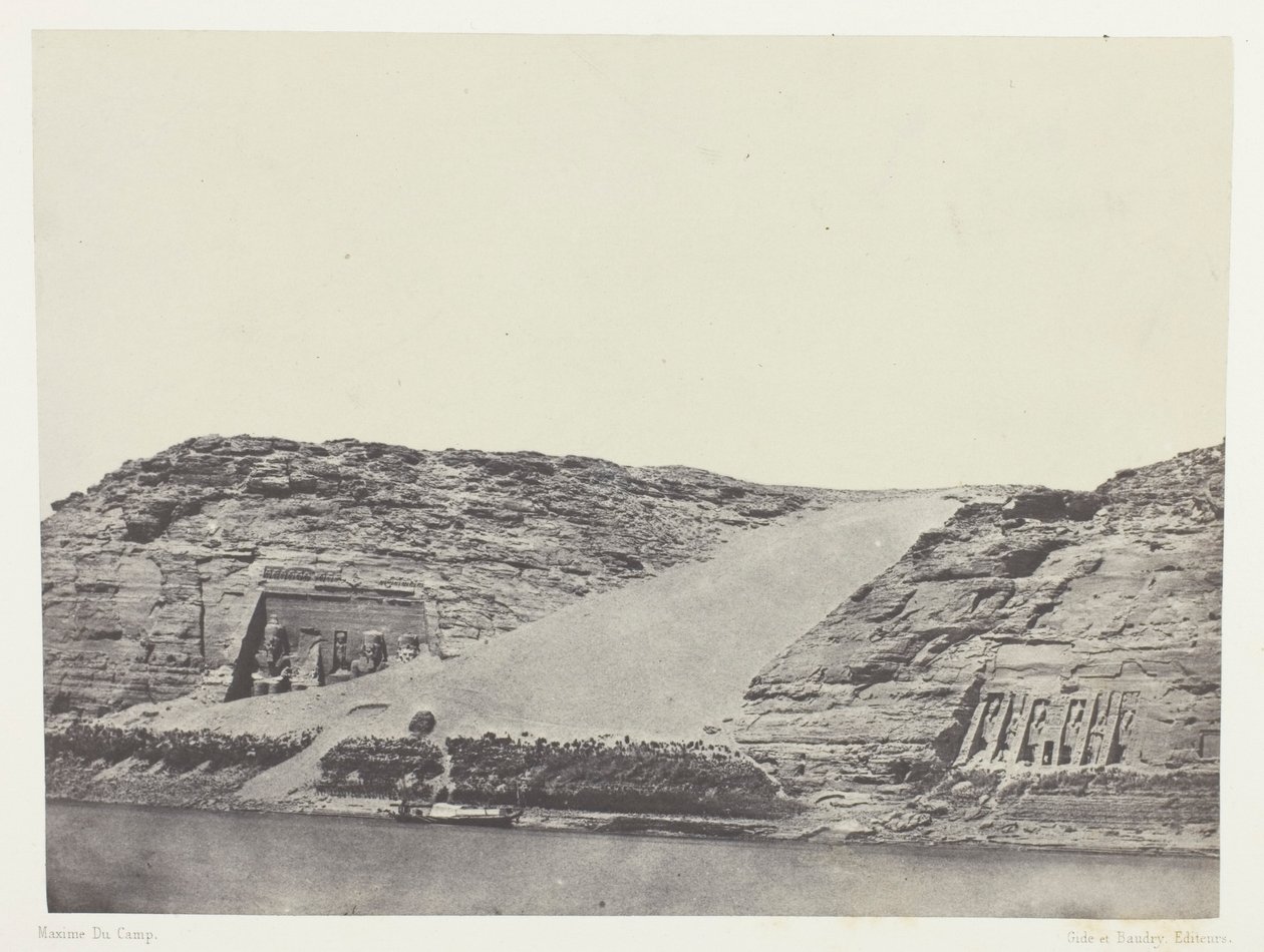 Ibsamboul, Les Deux Spéos; Nubie, plate 101 from the album "Egypte, Nubie, Palestine et Syrie" (1852) - Maxime Du Camp