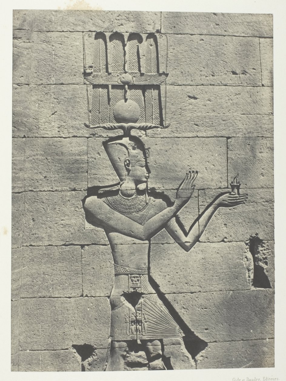 Kalabscheh, Sculptures De La Façade Postérieure Du Temple; Nubie, plate 91 from the album "Egypte, Nubie, Palestine et Syrie" (1852) - Maxime Du Camp