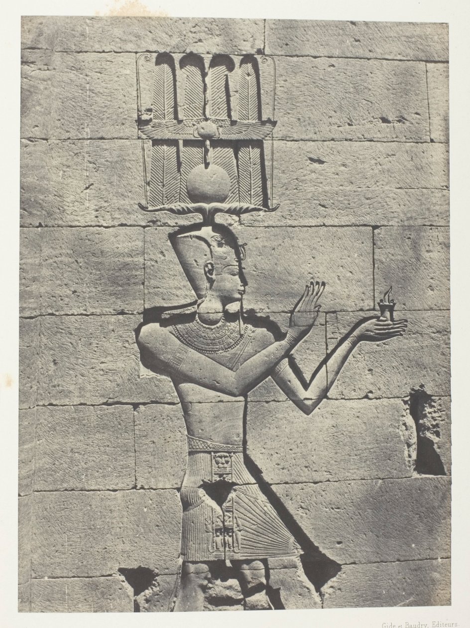 Kalabscheh, Sculptures De La Façade Postérieure Du Temple; Nubie, plate 91 from the album "Egypte, Nubie, Palestine et Syrie" (1852) - Maxime Du Camp