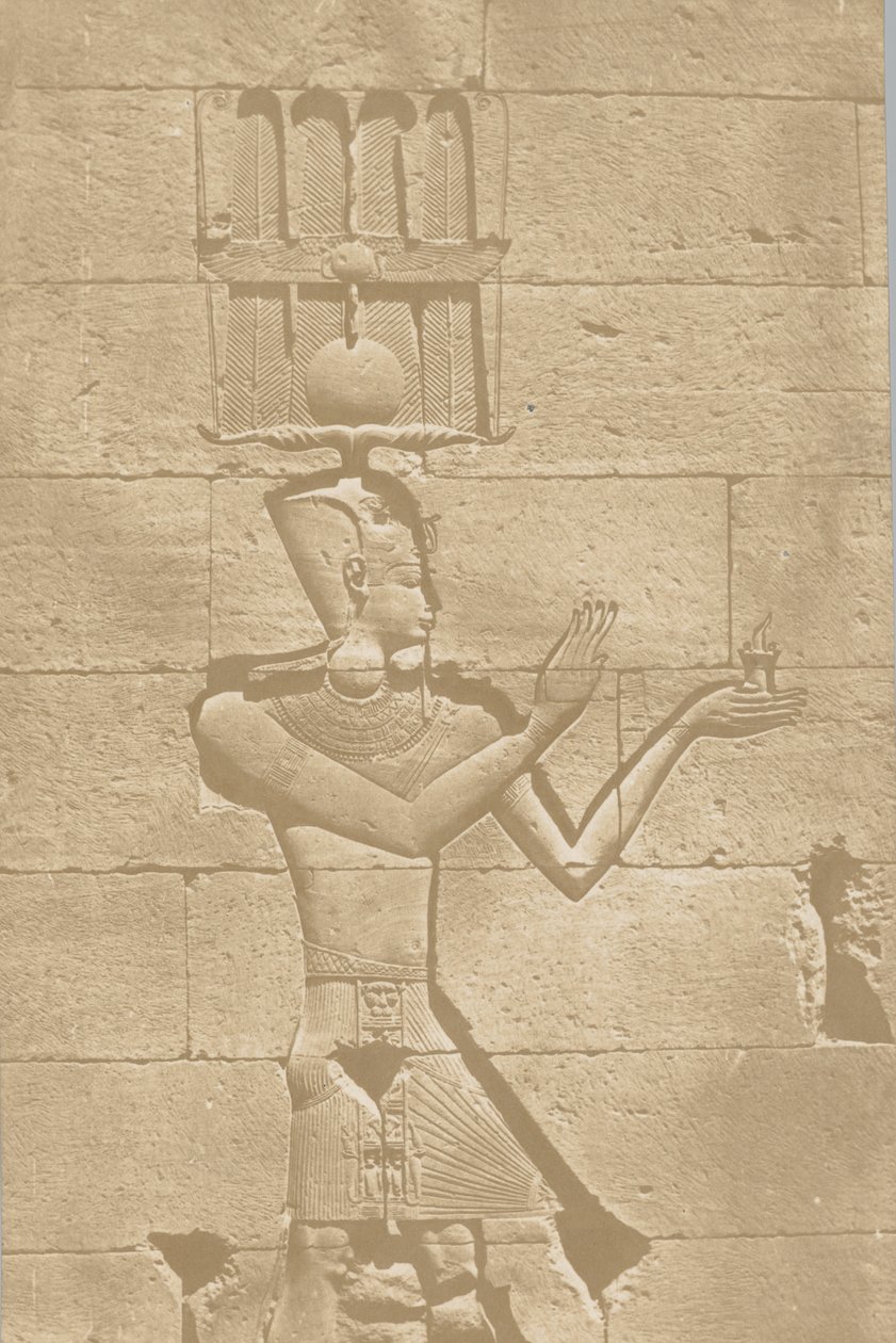Kalabscheh, sculpture de la façade postérieure du temple, 1849-51 - Maxime Du Camp