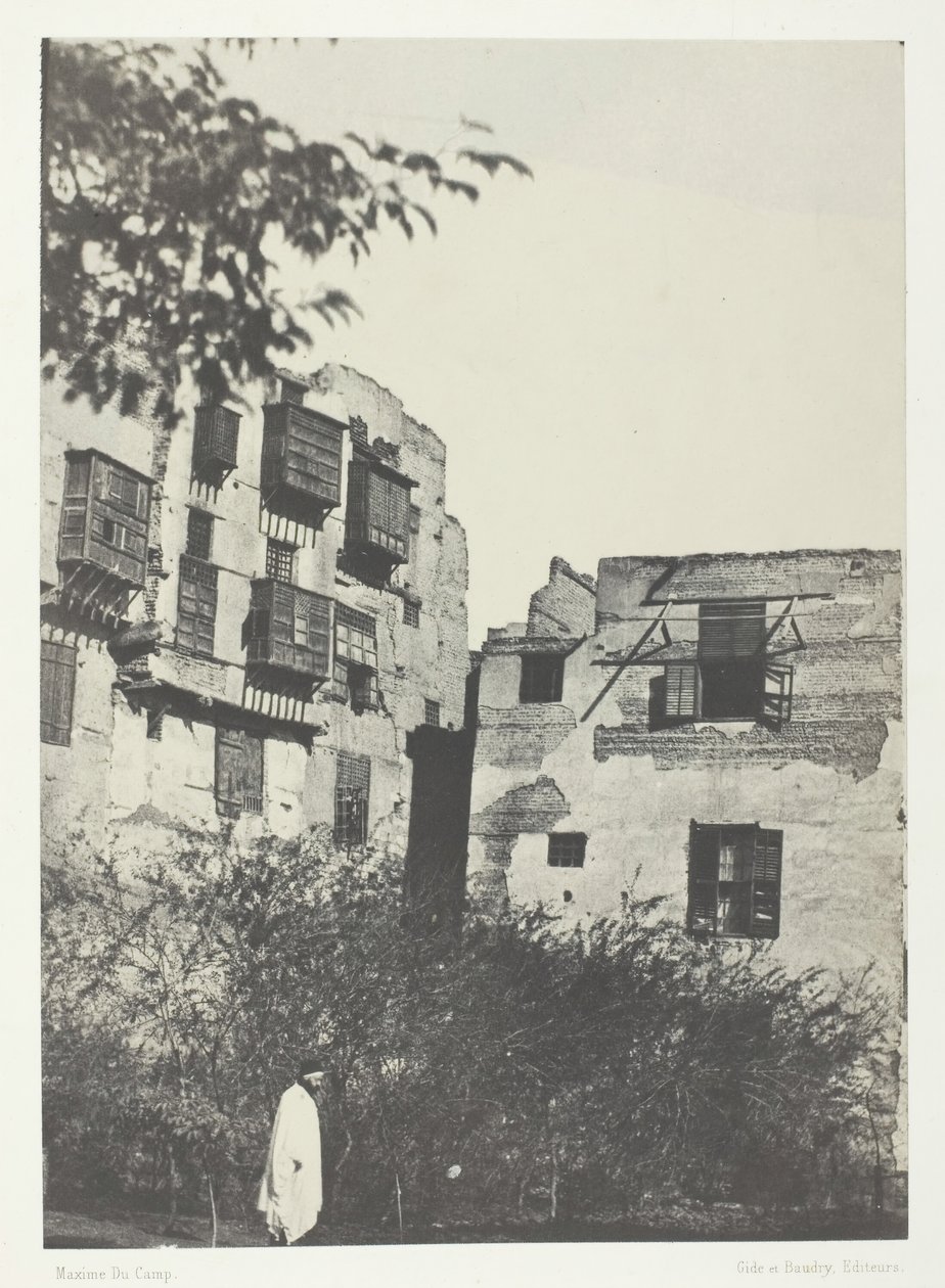 Maison et jardin dans le quartier Frank, Le Caire, 1849-51, imprimé en 1852 - Maxime Du Camp