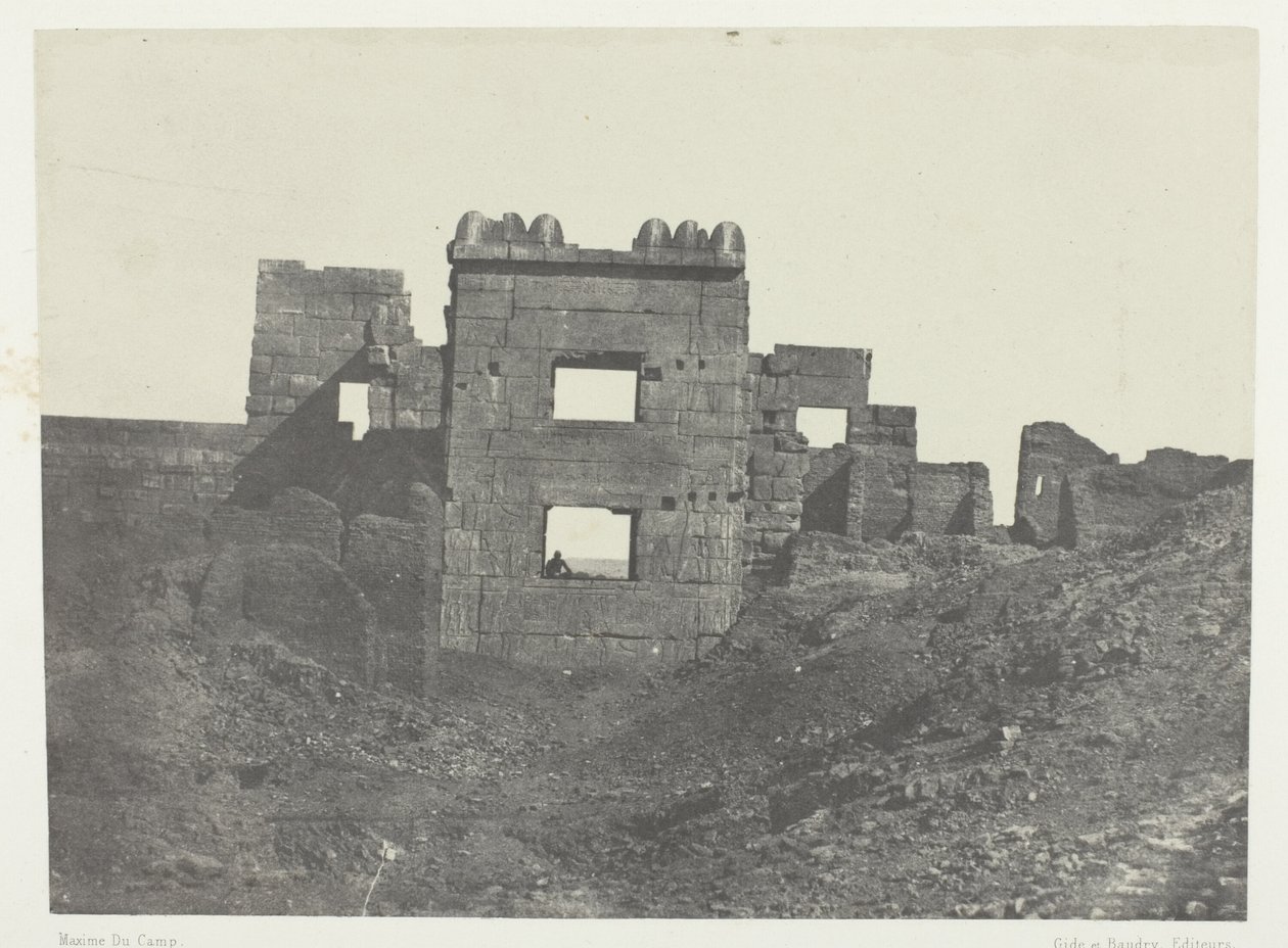 Médinet-Habou, Façade Orientale du Gynécée de Ramsès-Méiamoun; Thèbes - Maxime Du Camp