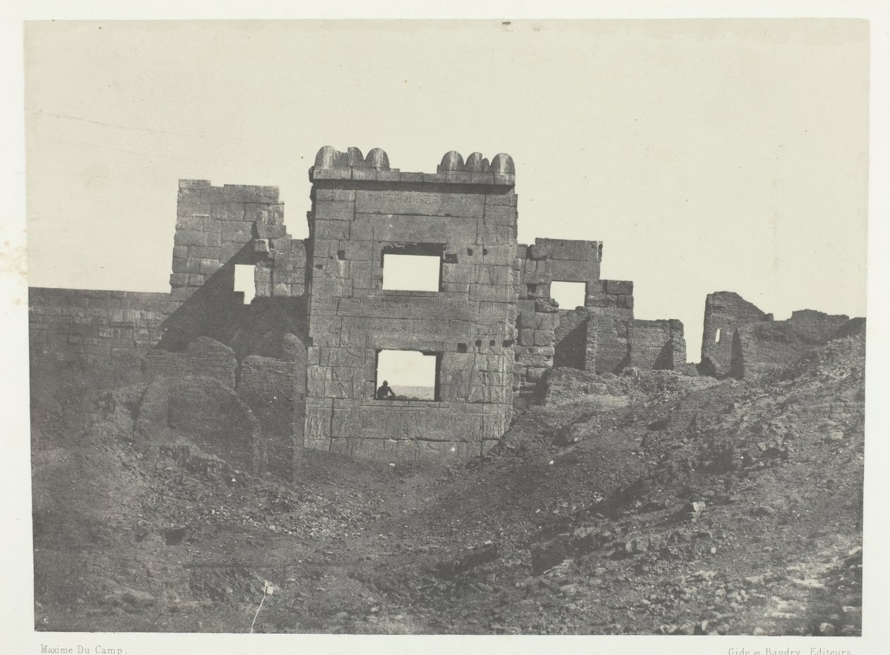 Médinet-Habou, façade orientale du gynécée de Ramsès-Mèiamoun, Thèbes - Maxime Du Camp