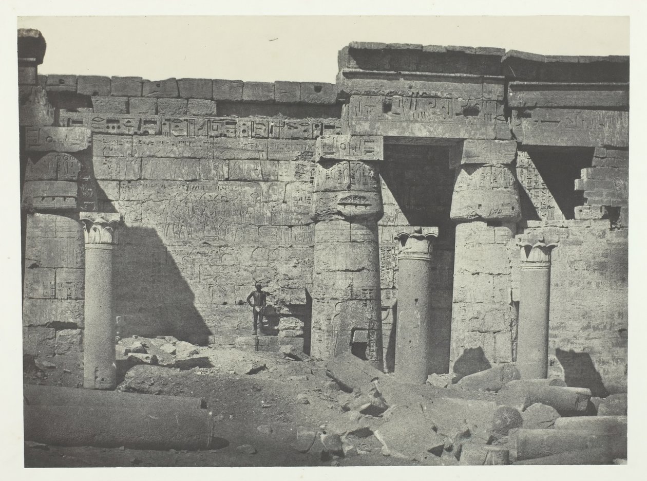 Médinet-Habou, Péristyle du Palais de Ramsès-Méiamoun, Thèbes, 1849-51, imprimé 1852 - Maxime Du Camp