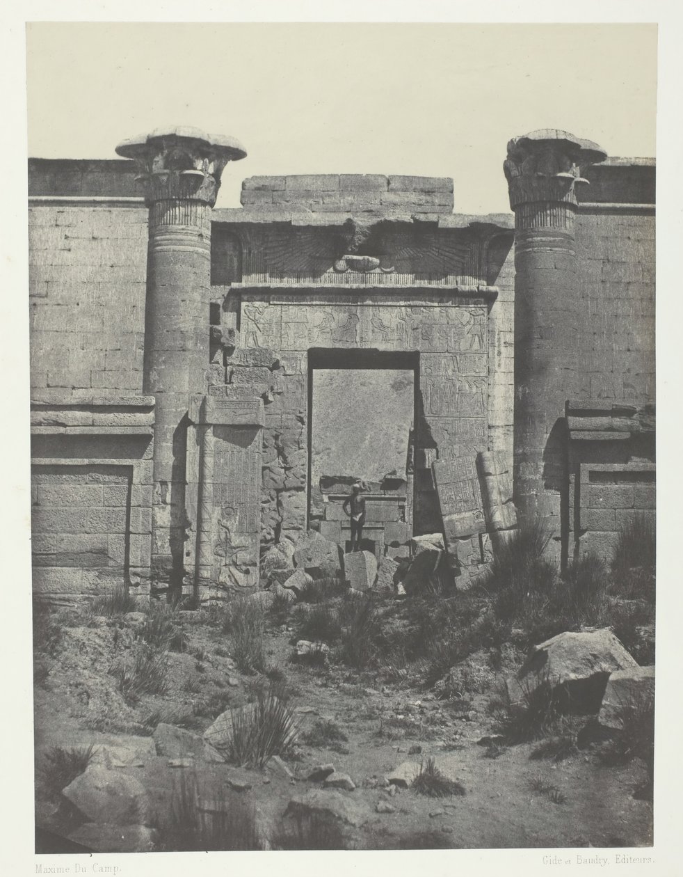 Médinet-Habou, Propylées du Thoutmoseum, Thèbes, 1849-51, imprimé en 1852 - Maxime Du Camp