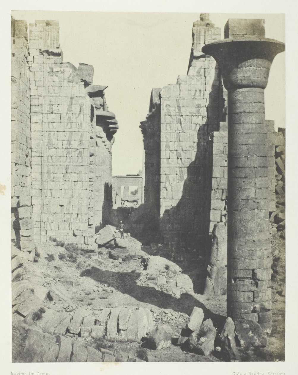 Palais de Karnak, Cour des Bubastites et Entrée Principale de la Salle Hypostyle; Thèbes - Maxime Du Camp