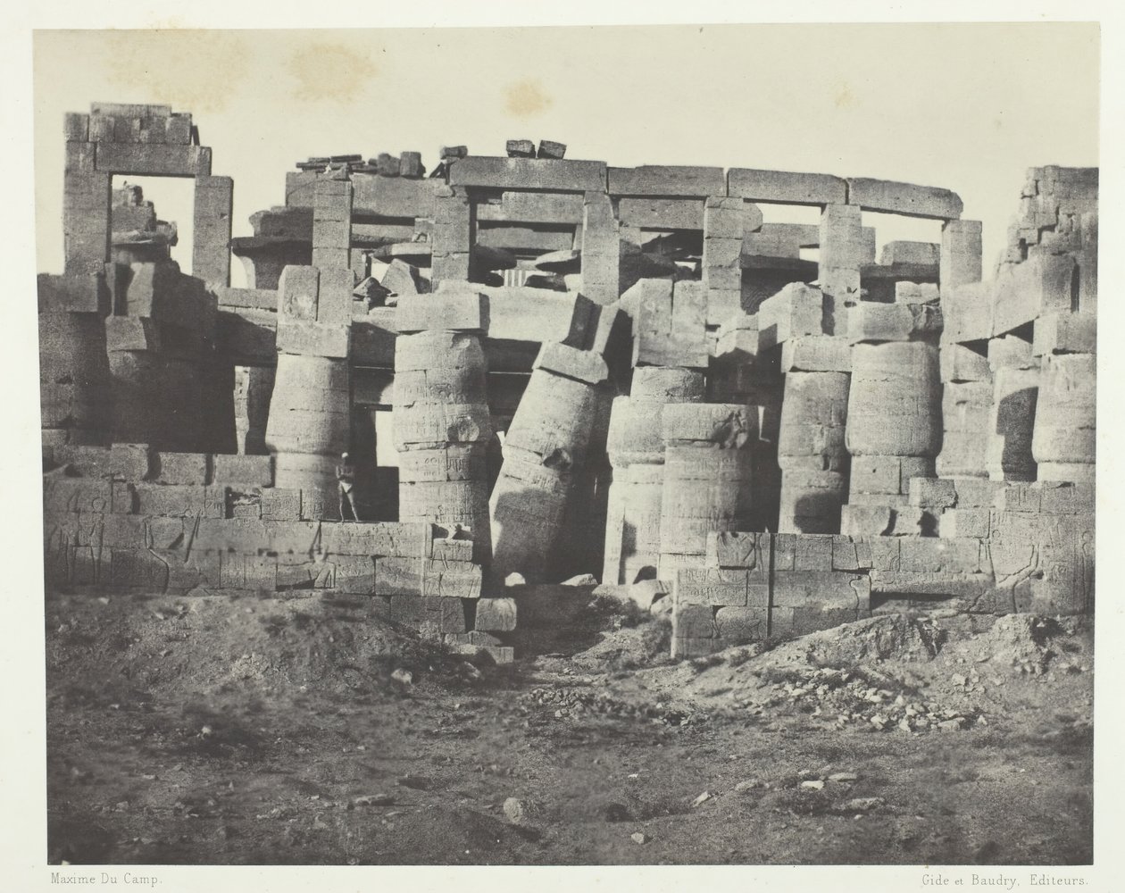 Palais de Karnak, Salle Hypostyle Prise au Nord, Thèbes, 1849-51, imprimé en 1852 - Maxime Du Camp