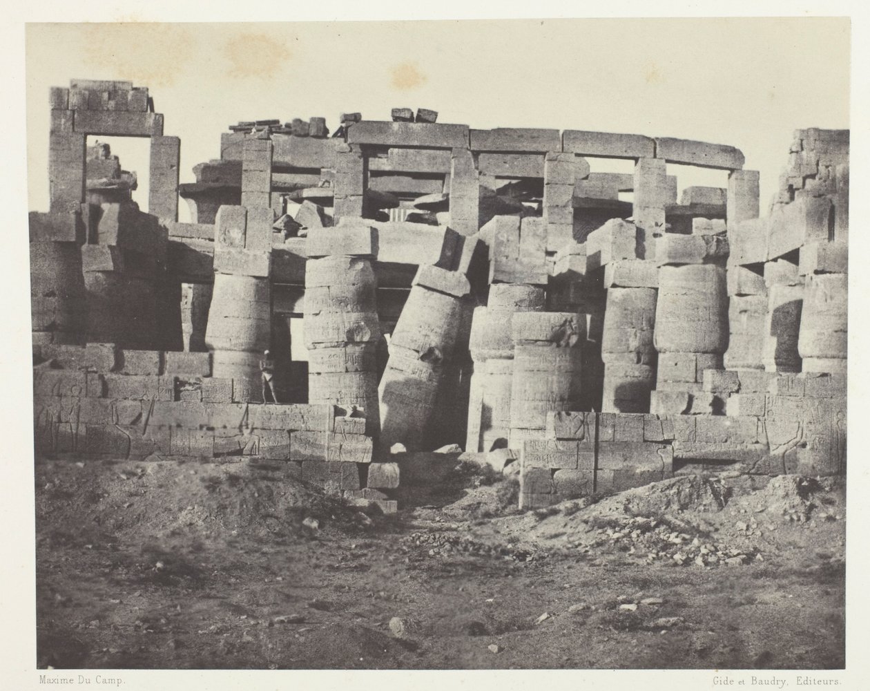Palais de Karnak, Salle Hypostyle prise au Nord; Thèbes - Maxime Du Camp