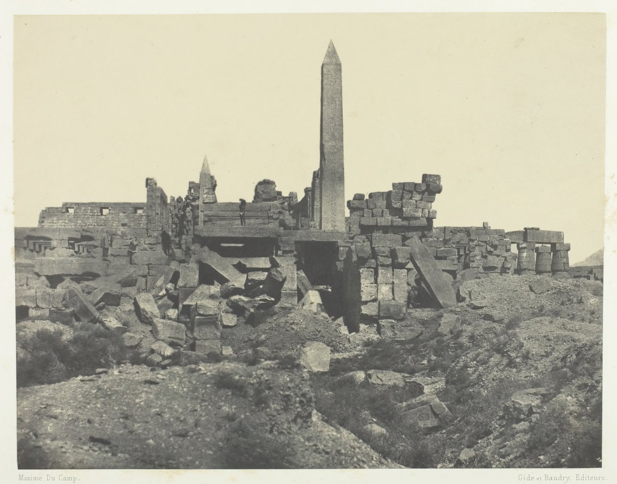 Palais de Karnak, Sanctuaire de Granit et Salle Hypostyle, Thèbes, 1849-51, imprimé en 1852 - Maxime Du Camp