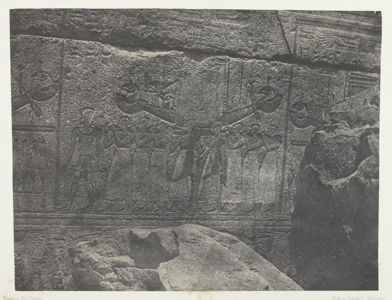 Palais de Karnak, Sculptures Extérieures du Sanctuaire de Granit; Thèbes - Maxime Du Camp