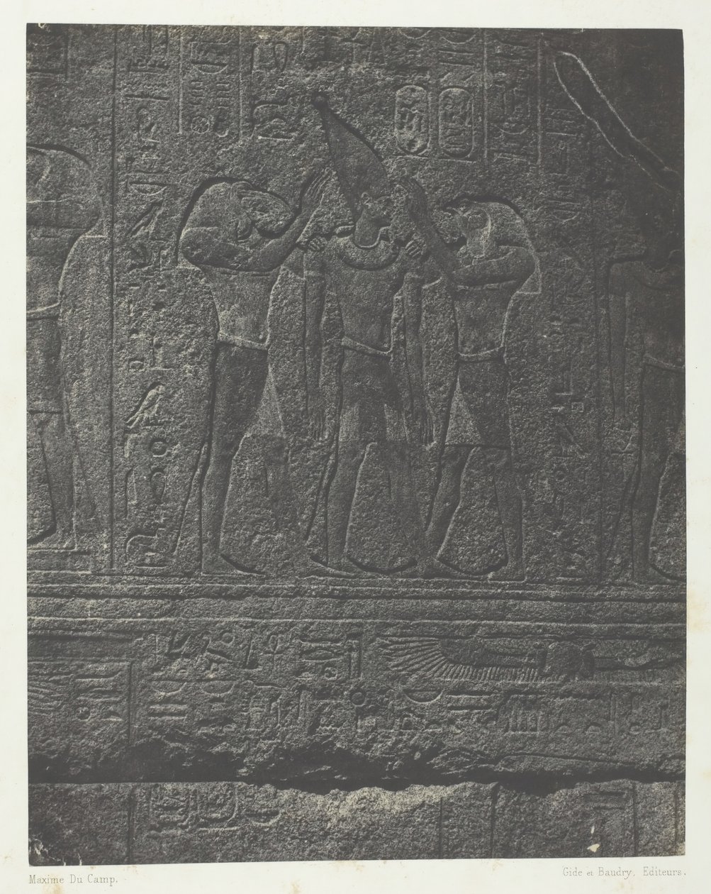 Palais de Karnak, sculptures extérieures du sanctuaire de granit, Thèbes - Maxime Du Camp
