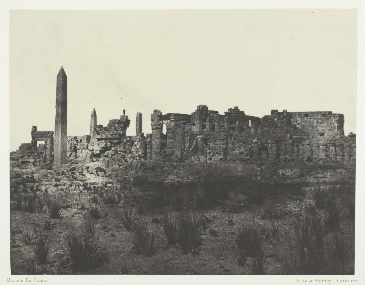 Palais de Karnak, vue générale des ruines, prise au nord, Thèbes, 1849-51, imprimé en 1852 - Maxime Du Camp