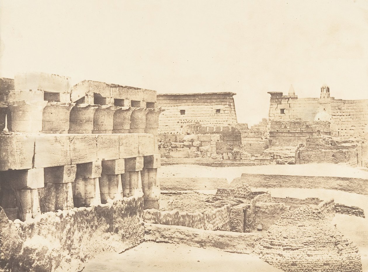 Palais et village de Louxor, pris du sud, Thèbes, 1849-50 - Maxime Du Camp