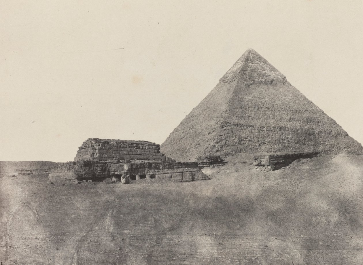 Pyramide de Chéphren, Egypte Moyenne, plate 10 from the album "Egypte, Nubie, Palestine et Syrie" (1852) - Maxime Du Camp