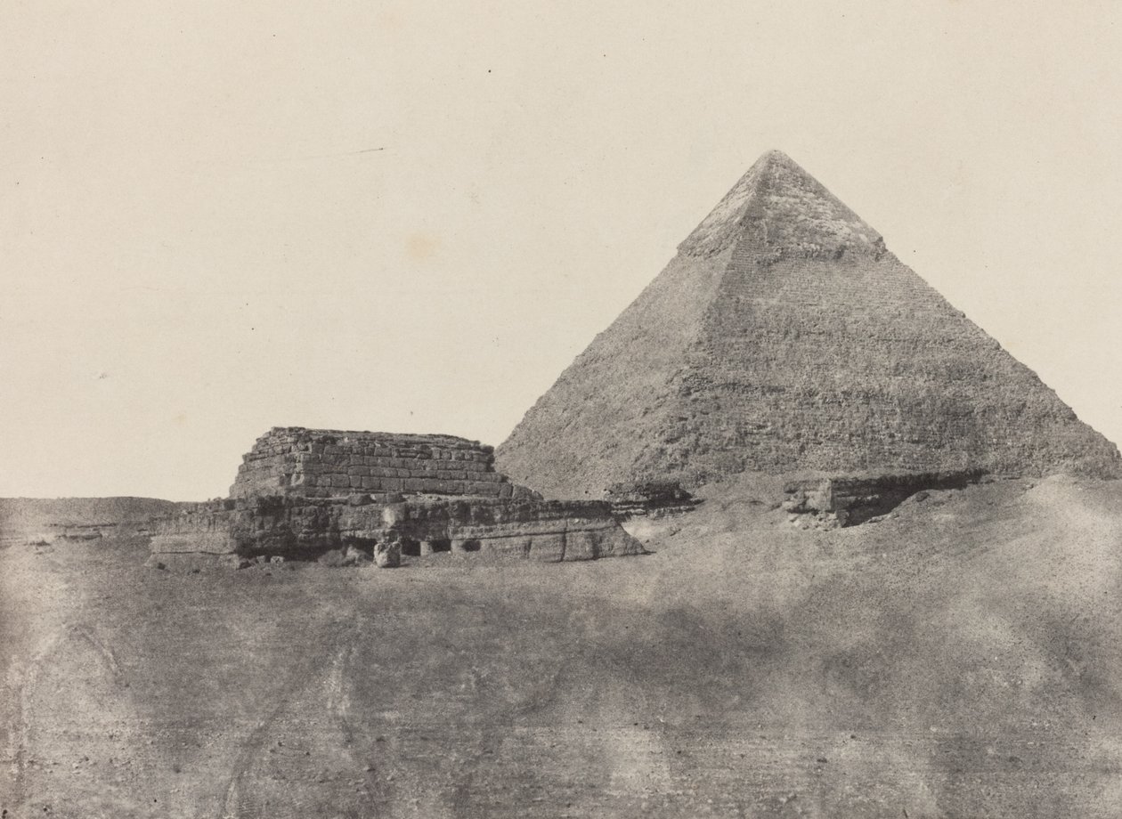 Pyramide de Chéphren, Egypte Moyenne, plate 10 from the album "Egypte, Nubie, Palestine et Syrie" (1852) - Maxime Du Camp